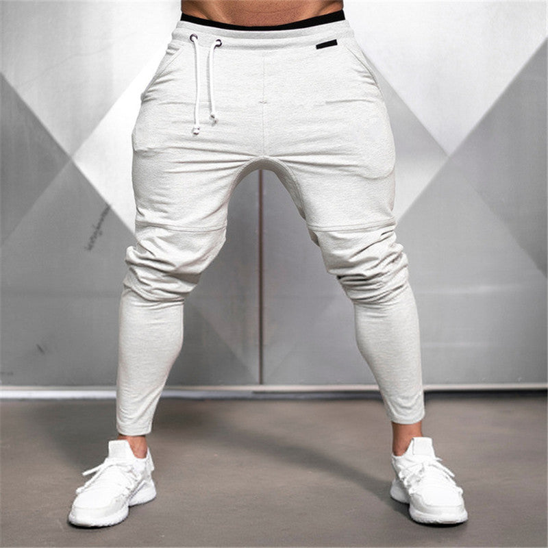 Wholesale M-XXL Men Fashion Drawstring Fitness Solid Color Bottoms