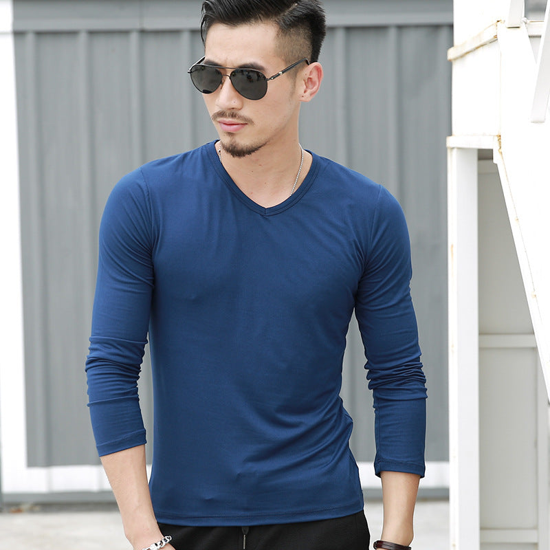 Wholesale M-3XL Men Casual Solid Color Long Sleeve T-shirts