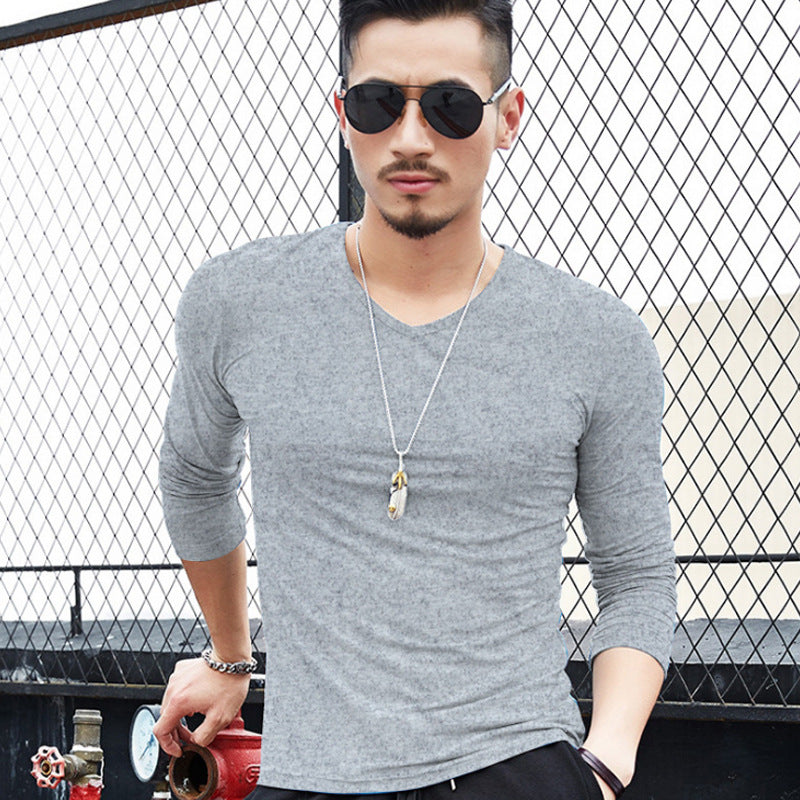 Wholesale M-3XL Men Casual Solid Color Long Sleeve T-shirts