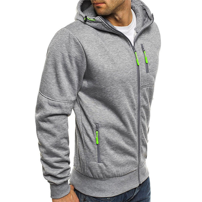 Wholesale M-3XL Men Casual Front Zipper Warm Hoodies