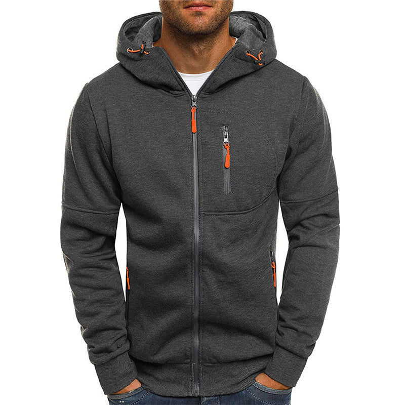 Wholesale M-3XL Men Casual Front Zipper Warm Hoodies