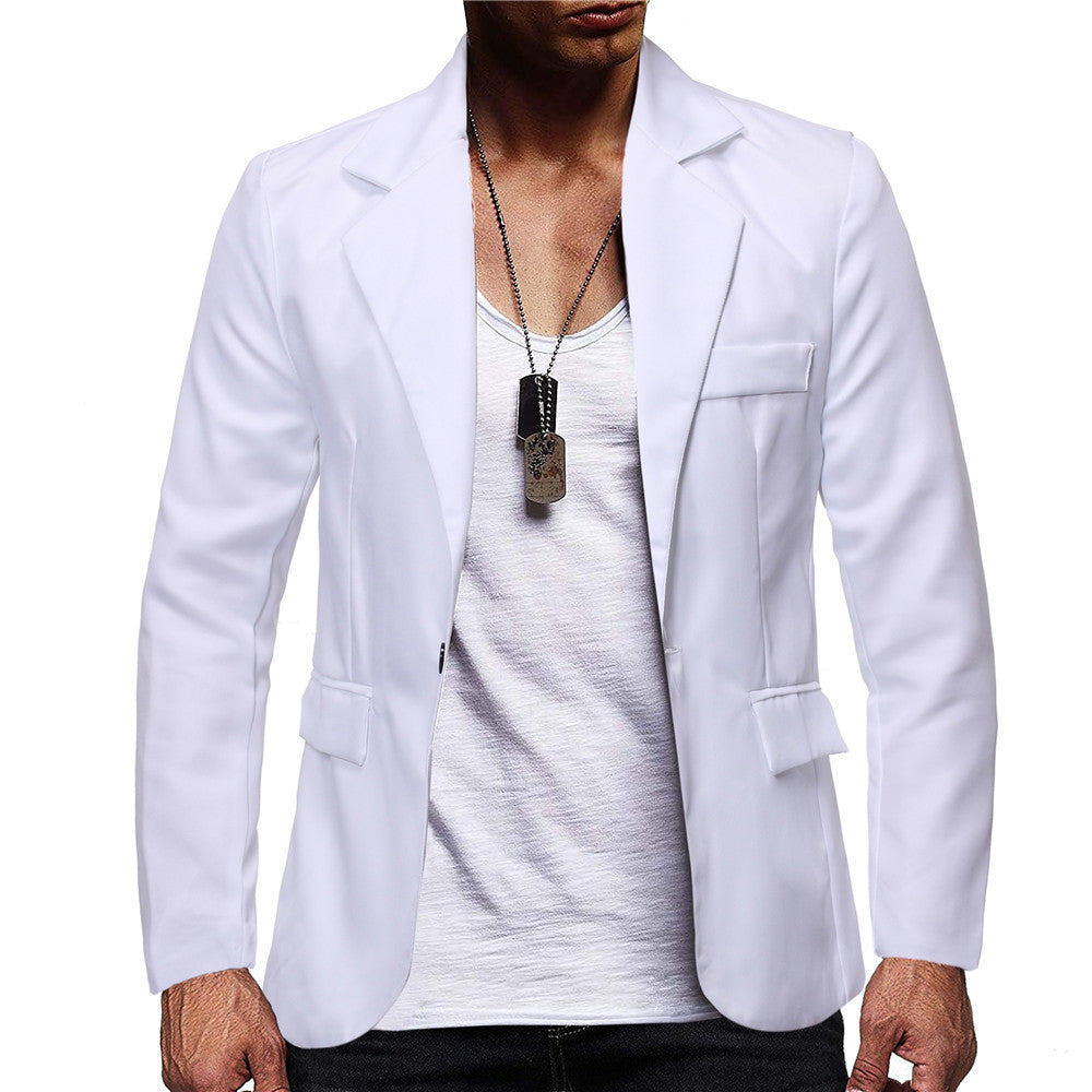 Wholesale M-3XL Men Solid Color lapel One-button Casual Suit