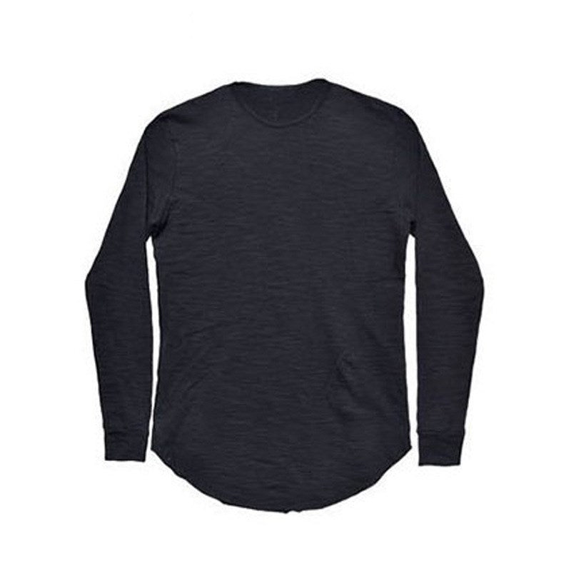 Wholesale S-5XL Men Casual Solid Color Long Sleeve T-shirts