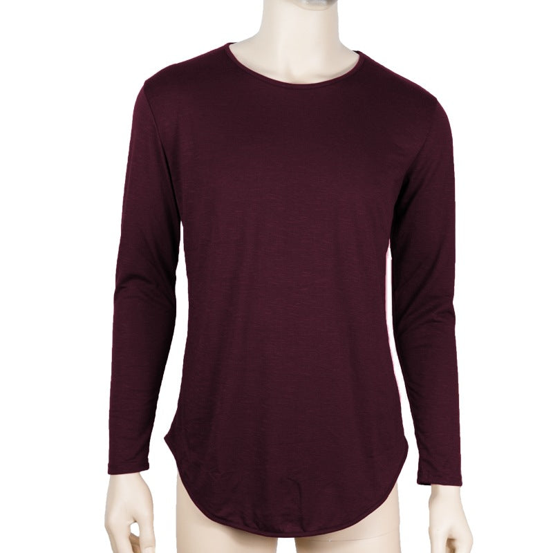 Wholesale S-5XL Men Casual Solid Color Long Sleeve T-shirts