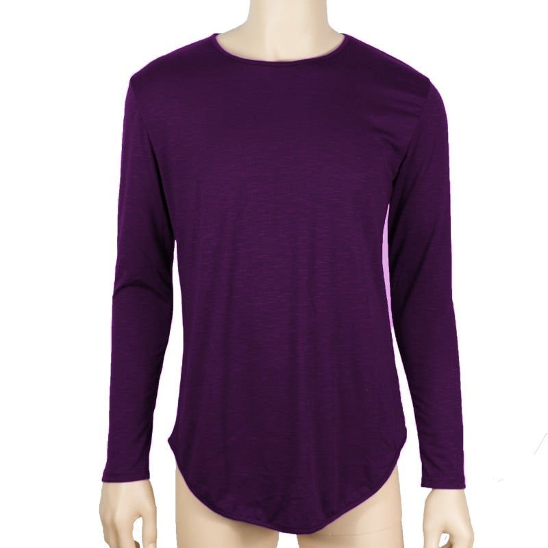 Wholesale S-5XL Men Casual Solid Color Long Sleeve T-shirts