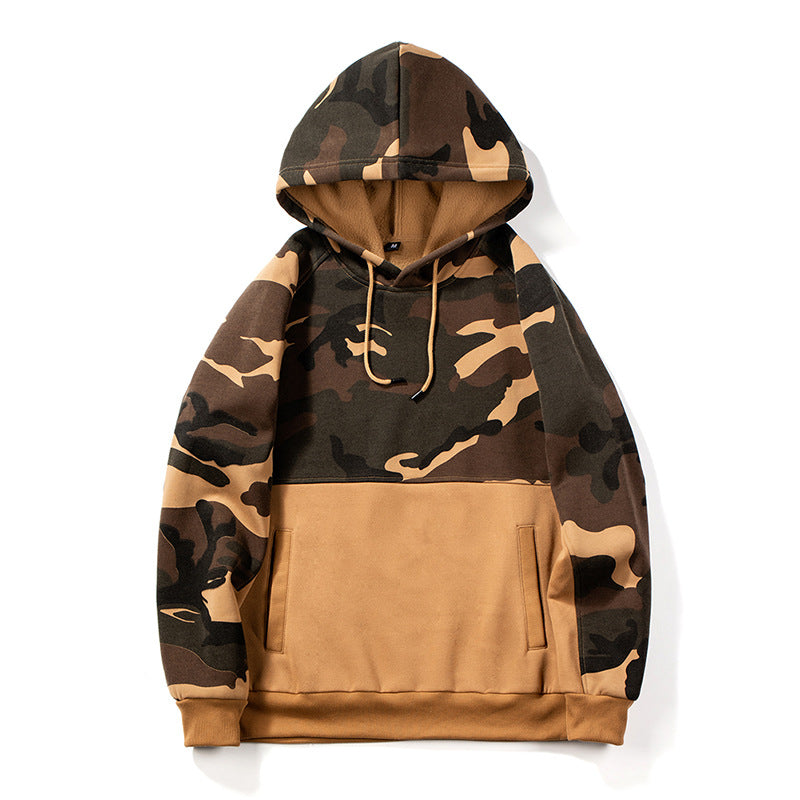 Wholesale S-2XL Men Casual Camouflage Print Pocket Hoodies