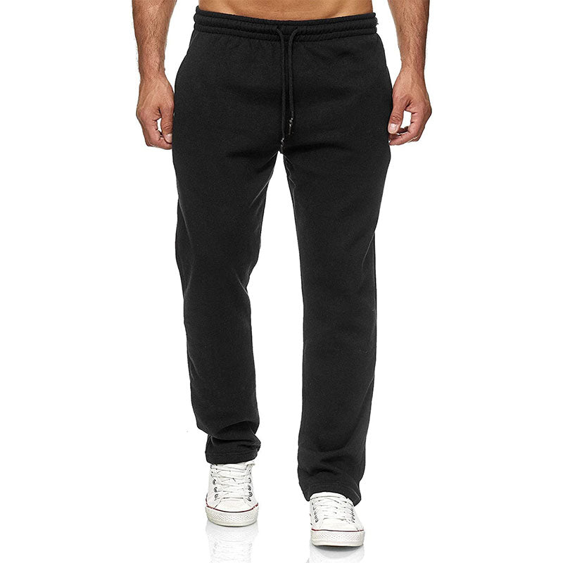 Wholesale M-3xl Men Casual Solid Color Fleece Lined Pants