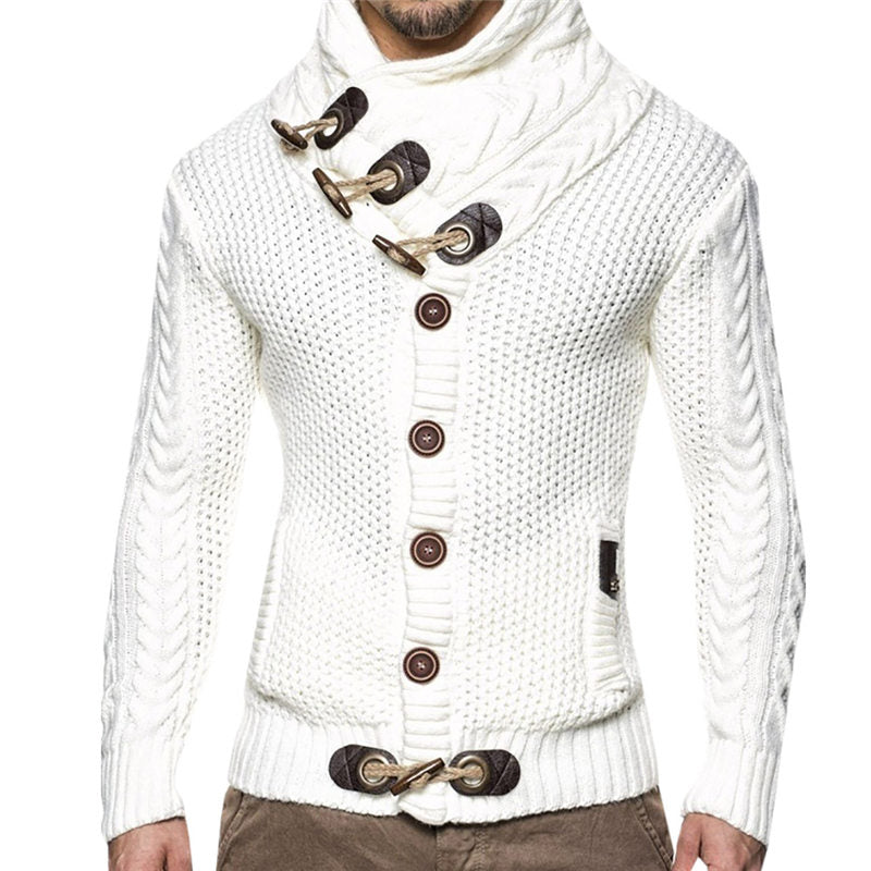 Wholesale S-3xl Men Casual Solid Color Single-Breasted Knit Cardigan