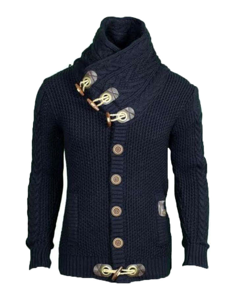 Wholesale S-3xl Men Casual Solid Color Single-Breasted Knit Cardigan