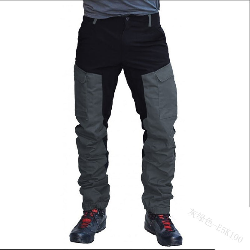 Wholesale S-3XL Men Fashion Color Blocking Multiple Pockets Pants