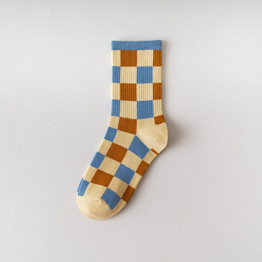 Wholesale Fashion Stripe Point Dot Printing Color Blocking Socks