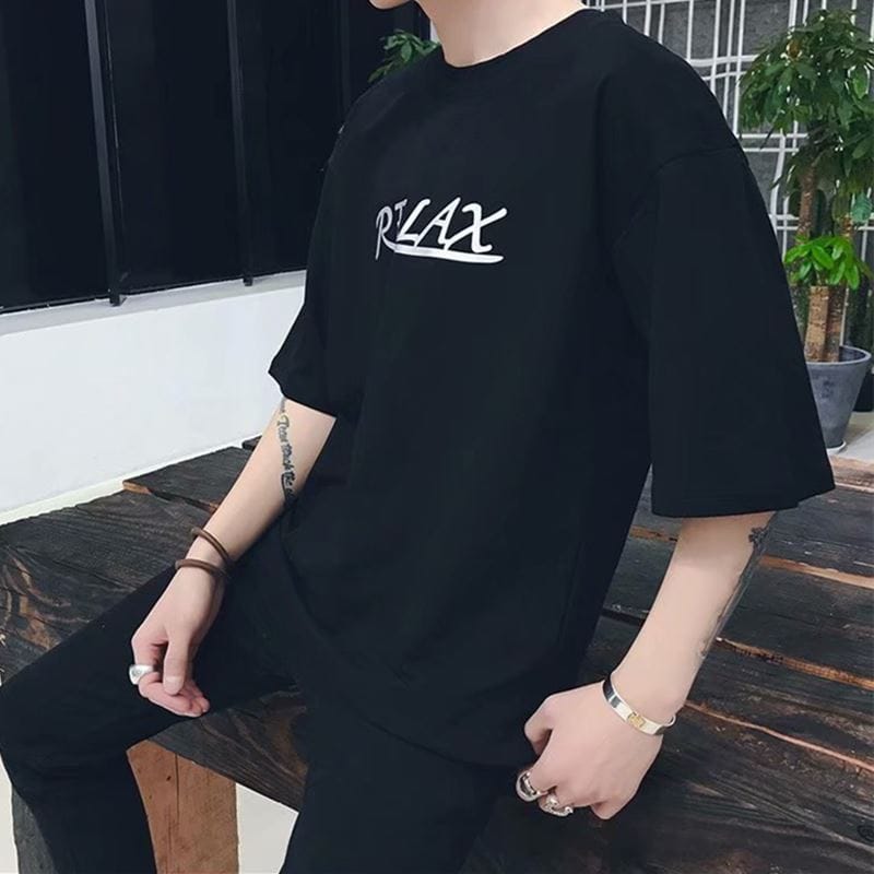 Wholesale M-2XL Men Fashion Round Neck Letter Print Short Sleeve T-Shirt