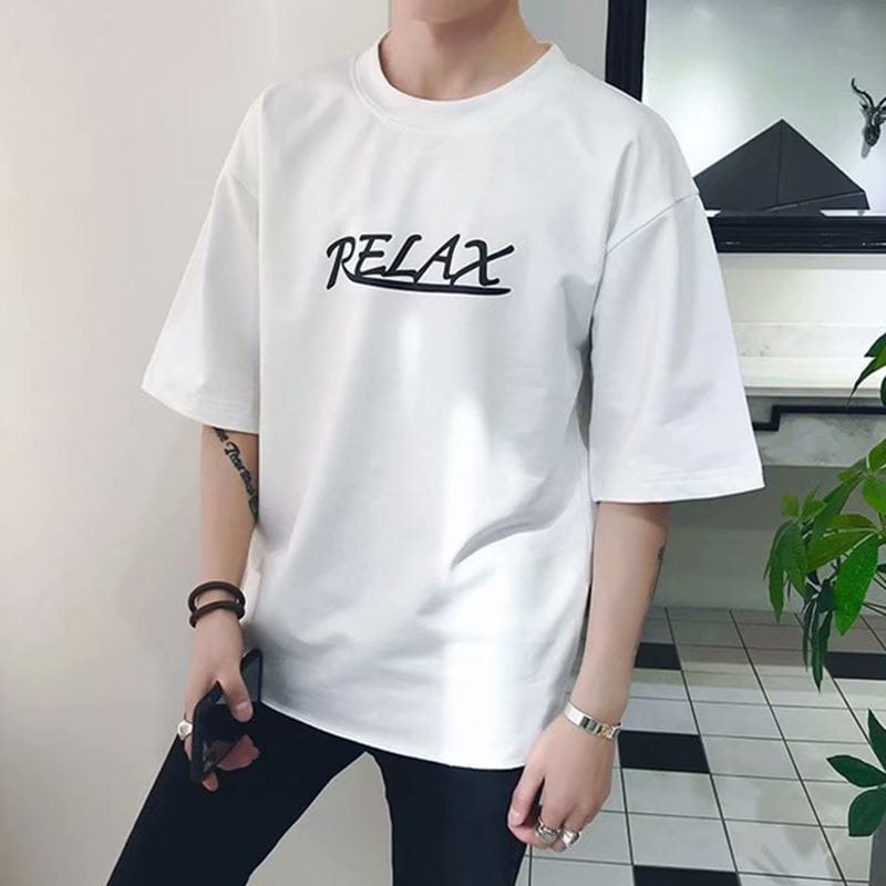 Wholesale M-2XL Men Fashion Round Neck Letter Print Short Sleeve T-Shirt