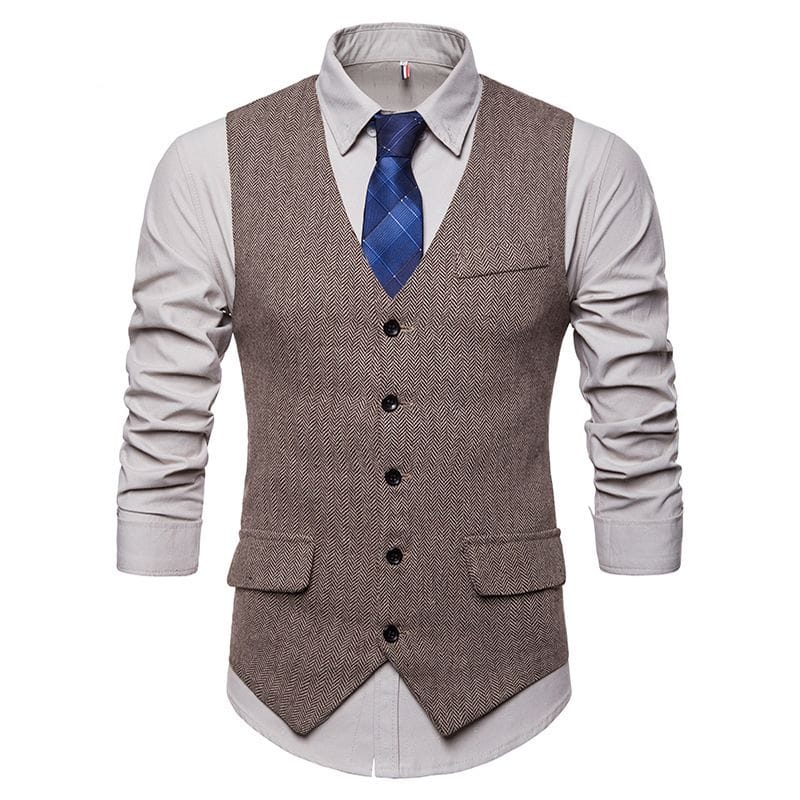 Wholesale S-2XL Men Fashion V-Neck Single-Breasted Jacket