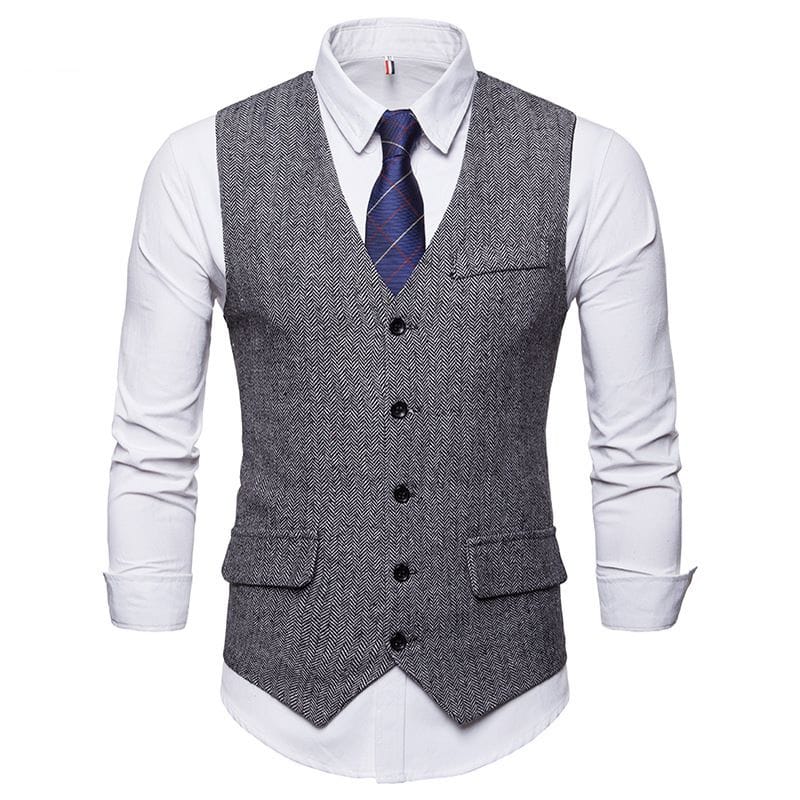 Wholesale S-2XL Men Fashion V-Neck Single-Breasted Jacket