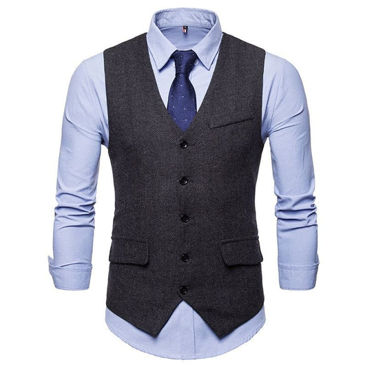 Wholesale S-2XL Men Fashion V-Neck Single-Breasted Jacket