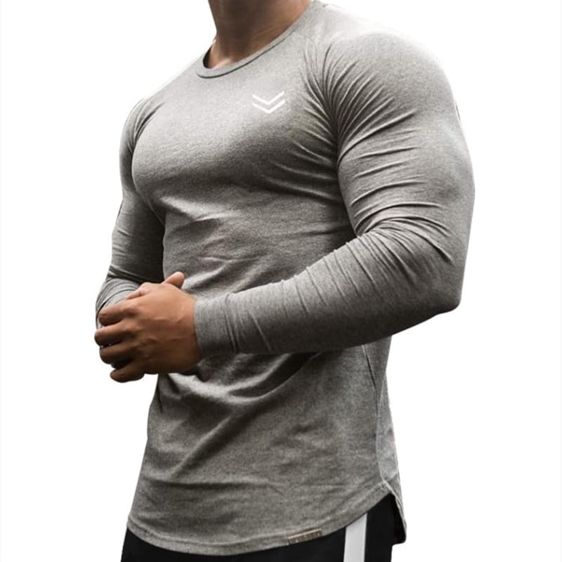 Wholesale M-3XL Men Fashion Round Neck Long Sleeve Sports Top