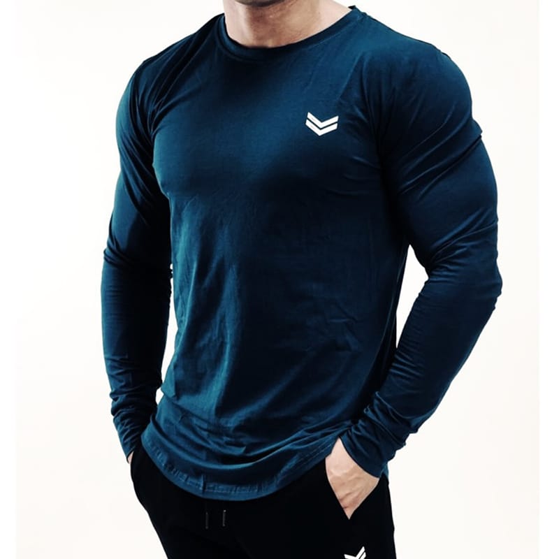 Wholesale M-3XL Men Fashion Round Neck Long Sleeve Sports Top