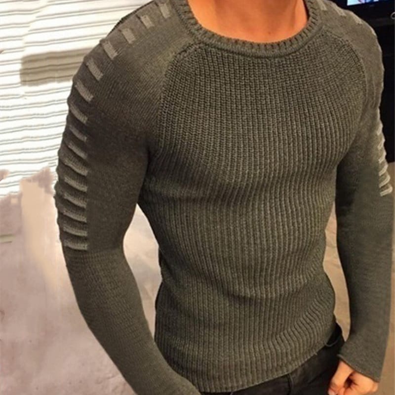 Wholesale S-3XL Men Fashion Color Matching Round Neck Long Sleeve Sweater