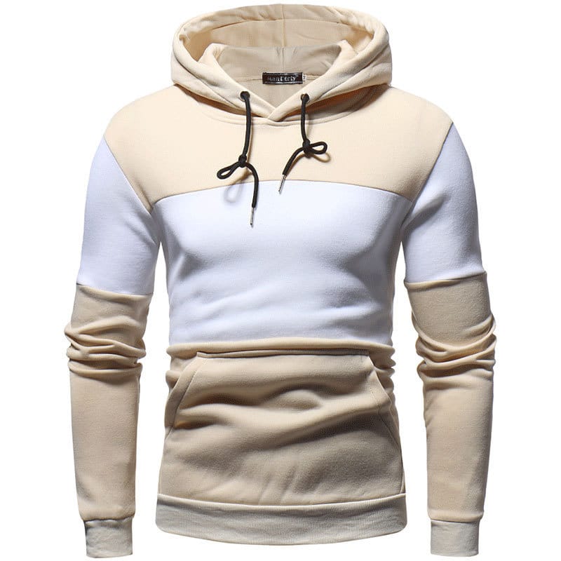 Wholesale M-3XL Men Fashion Color Matching Long Sleeve Hoodie