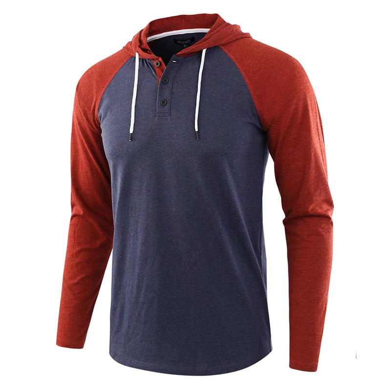 Wholesale S-2XL Men Fashion Color Matching Long Sleeves Hoodie