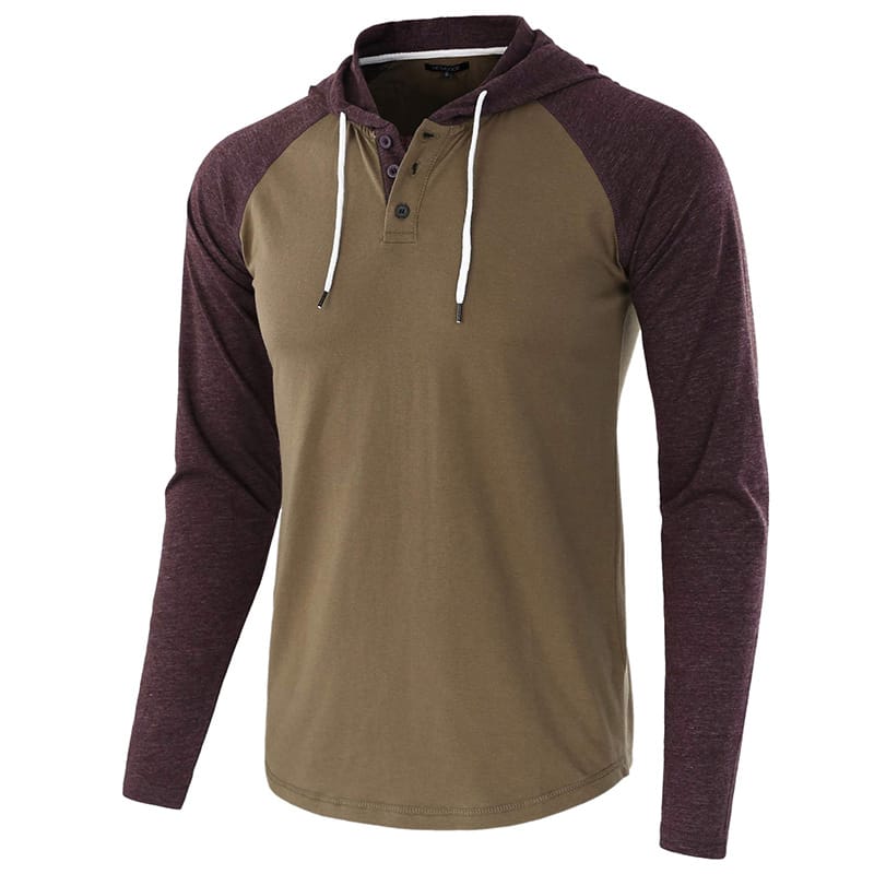 Wholesale S-2XL Men Fashion Color Matching Long Sleeves Hoodie