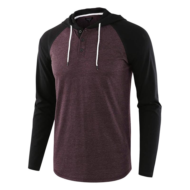 Wholesale S-2XL Men Fashion Color Matching Long Sleeves Hoodie