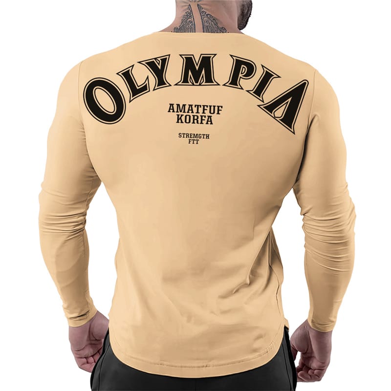 Wholesale M-3XL Men Fashion Round Neck Letter Print Long Sleeve T-Shirt