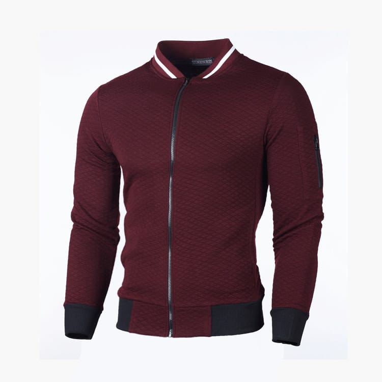 Wholesale S-3XL Men Fashion Zipper Stand Collar Long Sleeve Jacket