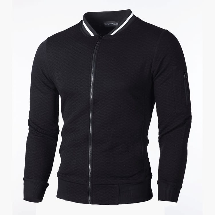 Wholesale S-3XL Men Fashion Zipper Stand Collar Long Sleeve Jacket