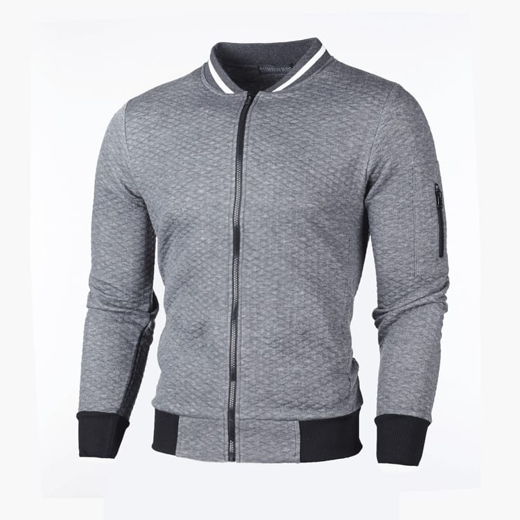 Wholesale S-3XL Men Fashion Zipper Stand Collar Long Sleeve Jacket