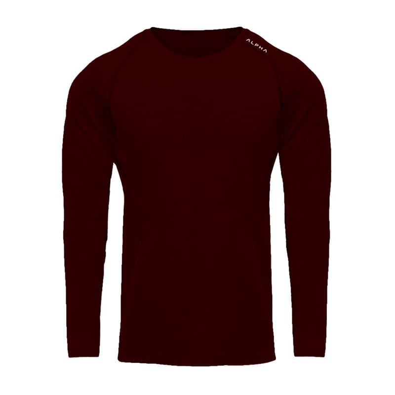 Wholesale M-2XL Men Fashion Solid Color Round Neck Long Sleeve T-Shirt