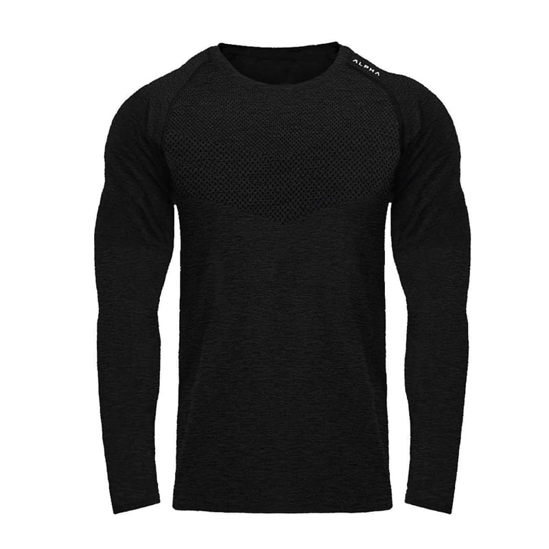 Wholesale M-2XL Men Fashion Solid Color Round Neck Long Sleeve T-Shirt