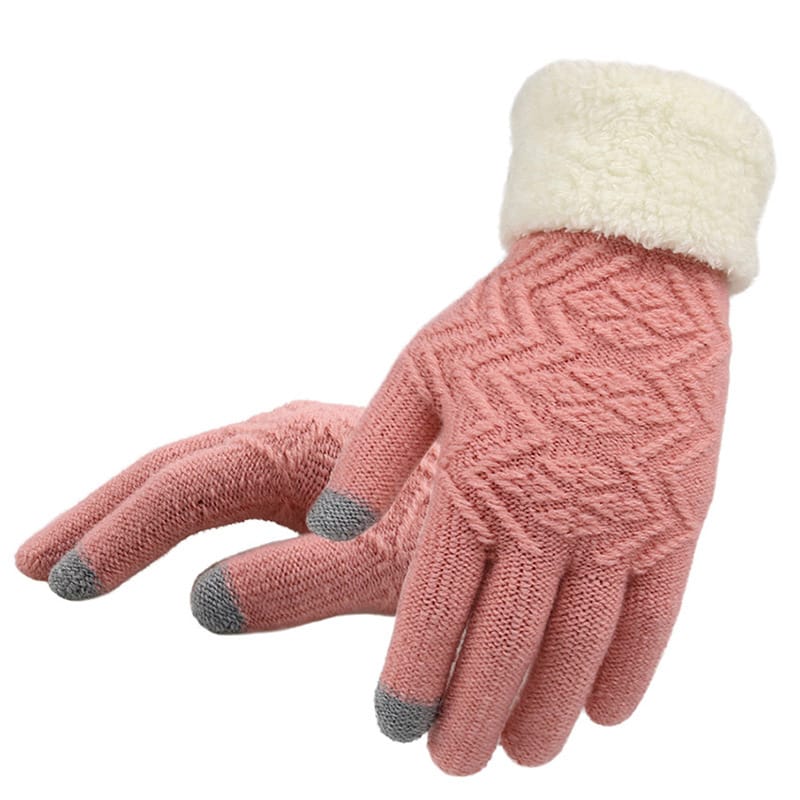 Wholesale Simple Knitted Embroidery Touch Screen Gloves