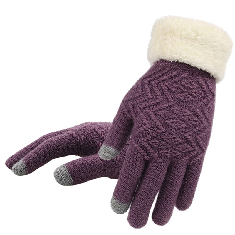 Wholesale Simple Knitted Embroidery Touch Screen Gloves