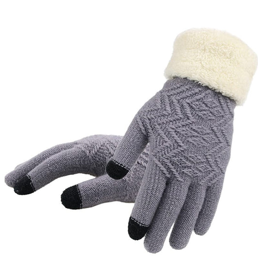 Wholesale Simple Knitted Embroidery Touch Screen Gloves