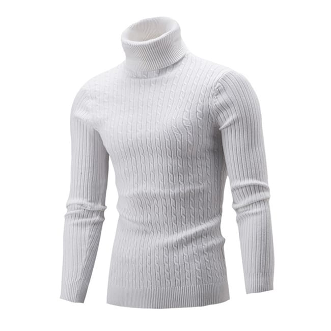 Wholesale M-3XL Men Fashion Solid Color Turtle Neck Long Sleeve Knitwear