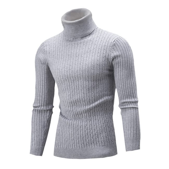 Wholesale M-3XL Men Fashion Solid Color Turtle Neck Long Sleeve Knitwear