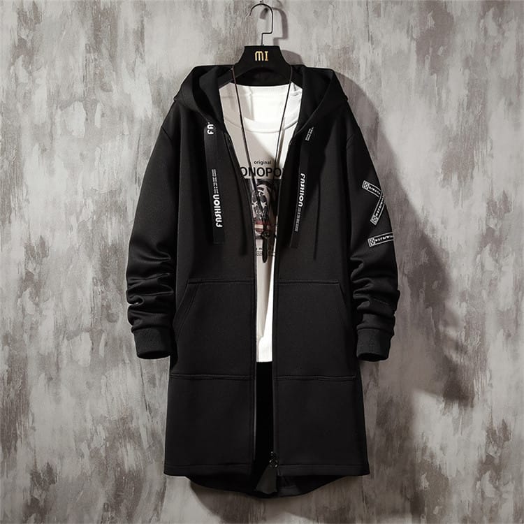 Wholesale M-5XL Men Leisure Plus Size Winter Long Sleeve Zipper Hooded Topcoat