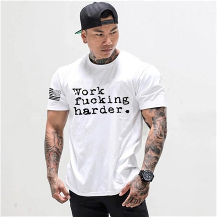 Wholesale M-3XL Men Fashion Sport Letter Printed Round Neck T-Shirt