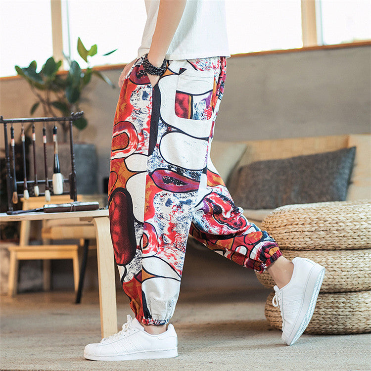 Wholesale M-5XL Men Fashion Plus Size Tie-dye Loose Pants