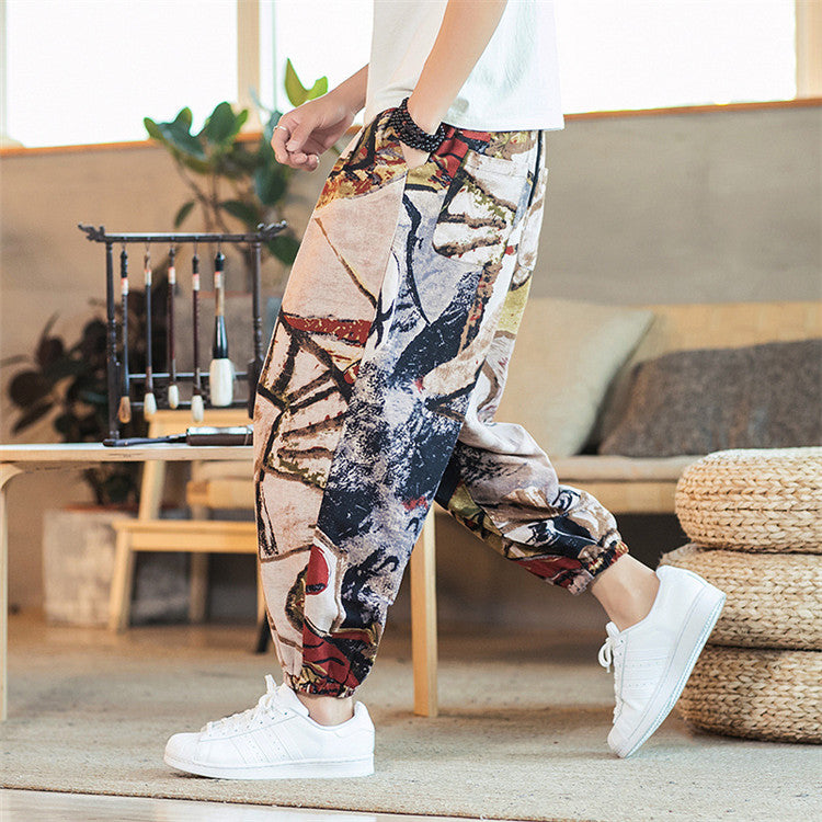 Wholesale M-5XL Men Fashion Plus Size Tie-dye Loose Pants