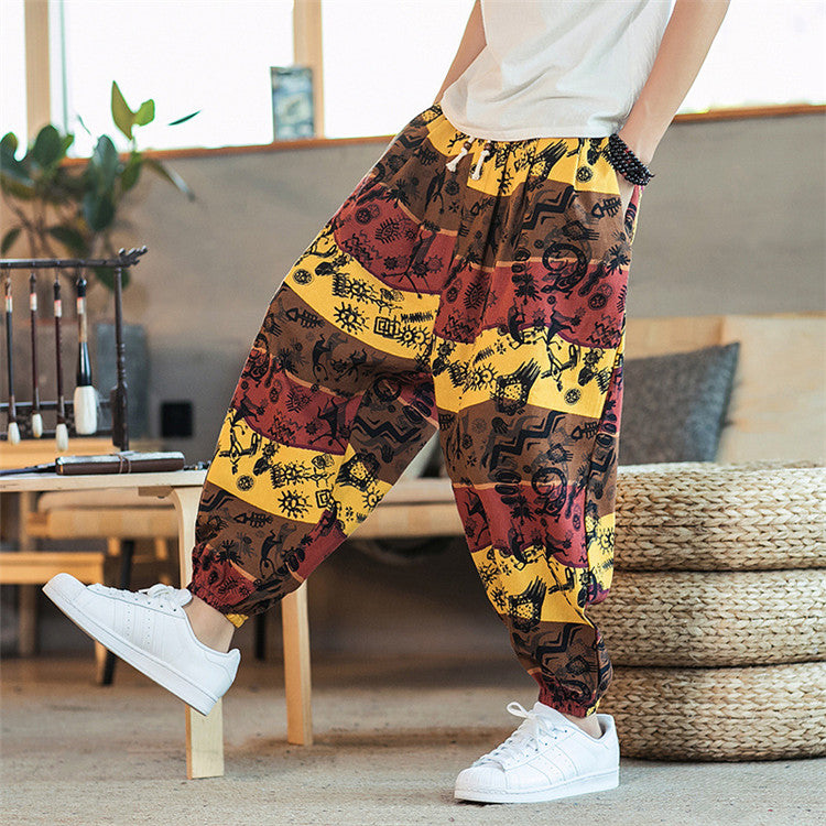 Wholesale M-5XL Men Fashion Plus Size Tie-dye Loose Pants