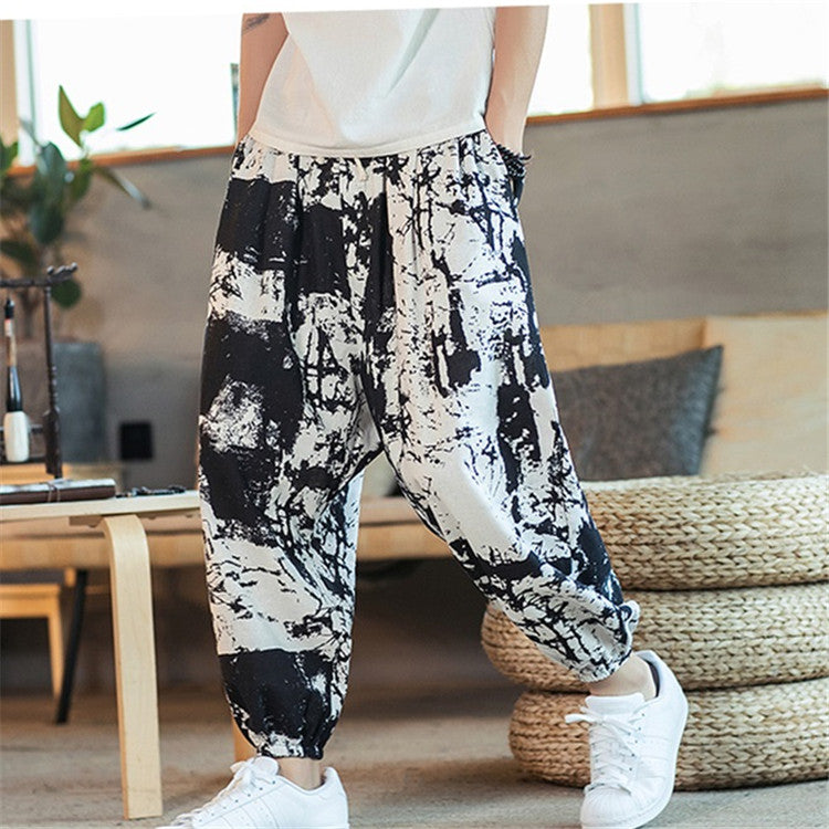 Wholesale M-5XL Men Fashion Plus Size Tie-dye Loose Pants