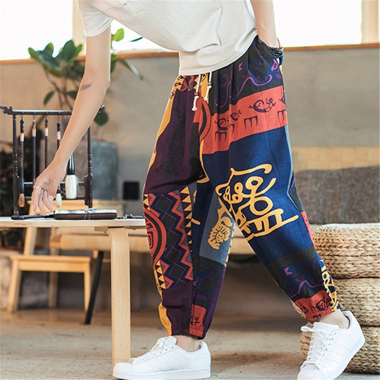 Wholesale M-5XL Men Fashion Plus Size Tie-dye Loose Pants