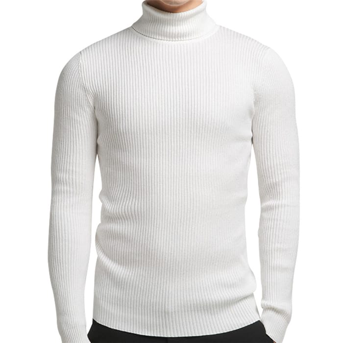 Wholesale S-3XL Men Fashion Solid Color Turtle Neck Long Sleeve Knitwear