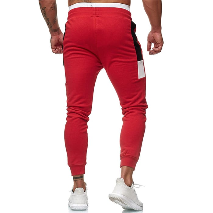 Wholesale M-3XL Men Fashion Color Blocking Drawstring Waist Sweatpants