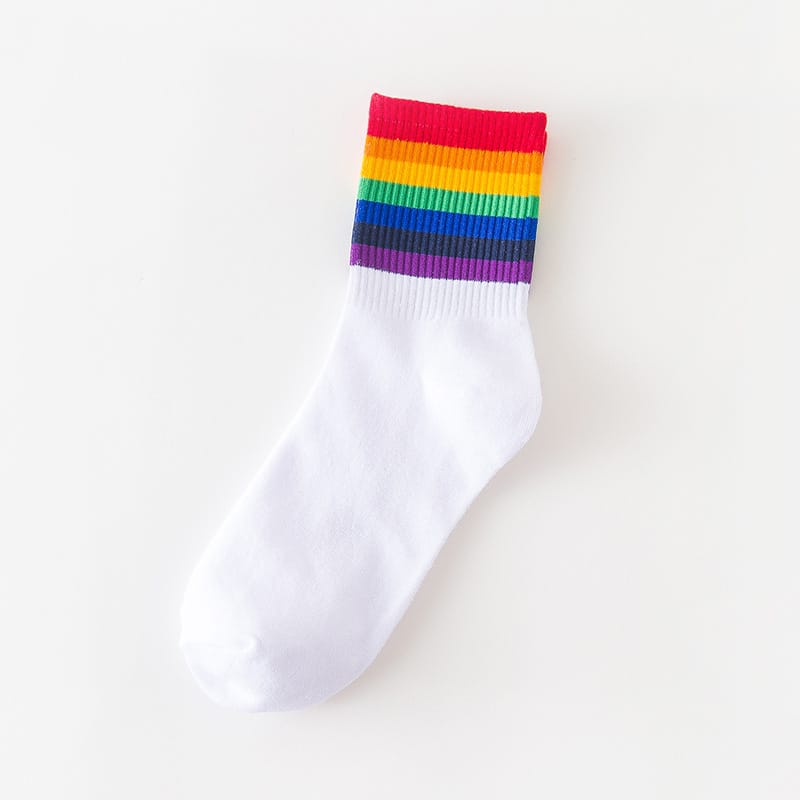 Wholesale Fashion Color Striped Breathable Cotton Socks