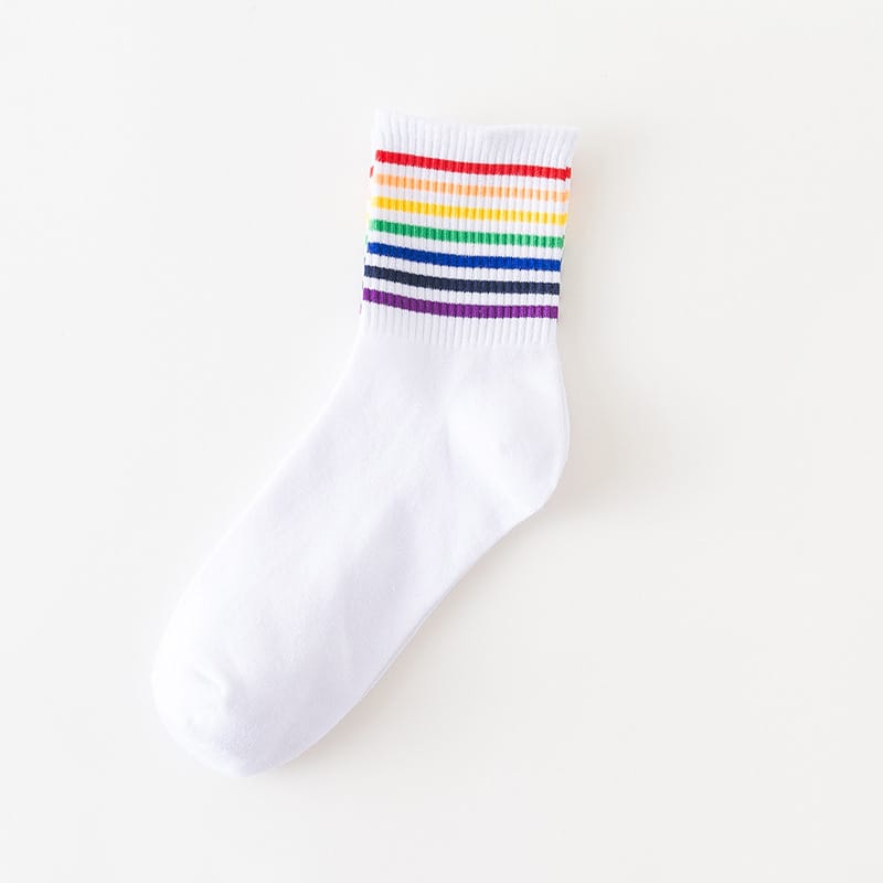 Wholesale Fashion Color Striped Breathable Cotton Socks