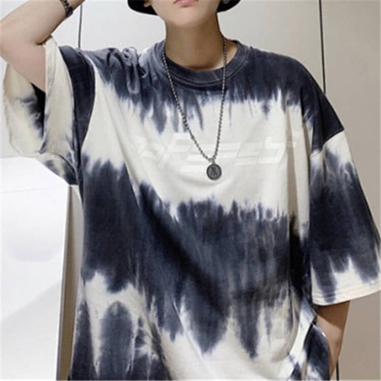 Wholesale M-2XL Men Fashion Tie-dye Printed Rond Neck T-shirt